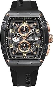 NAVIFORCE NF8052 Luminous Hollow Dial Barrel-Shaped Silicon Strap Sports Watch