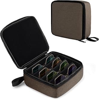 Bukere Travel Sunglasses Organizer Case, Adjustable Slot For Multiple Pairs, Portable Eyeglasses Storage Box for Men Women