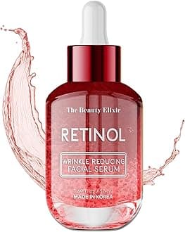 Retinol Serum For Face - Dermatologist Tested, Anti-Aging, Fine Lines & Wrinkles & Post-Acne Marks Treatment - Clean Beauty, Cruelty-Free Korean Skin Care for All Skin Types - 1.69oz