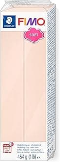 STAEDTLER 8021-43 FIMO Soft Oven-Hardening Polymer Modelling Clay - Pale Pink Light (1 x 454g Block)