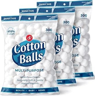 DecorRack 900 Small Cotton Balls for Make-Up, Nail Polish Removal, Pet Care, Mini Cotton Balls for Applying Oil Lotion or Powder, Made from 100% Pure & Natural Cotton, Soft and Absorbent (900 Count)