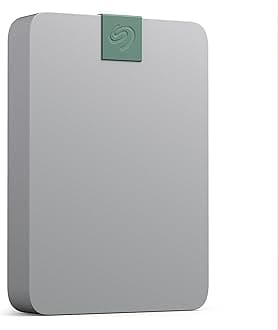 Seagate Ultra Touch HDD, 4 TB, External HDD, Pebble Grey, Post-Consumer Recycled material, USB-C compatibility with PC, Mac & Chromebook, Dropbox and Mylio (STMA4000400)