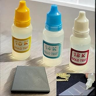 10k/14k/18k Gold Test Acid Solutions Tester Kit Detect Metals Scrap Jewelry + Testing Stone