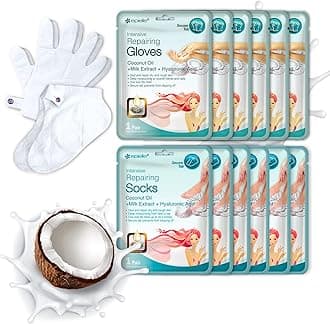 Epielle Socks and Gloves (Intense Repairing Socks and Gloves - Total 12 packs) Glove - 6 packs, Socks - 6 packs