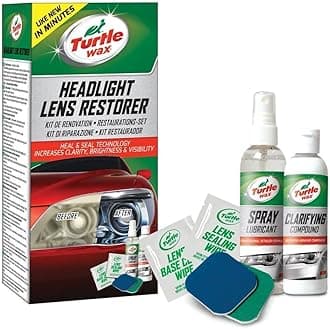 Turtle Wax 51768 Headlight Restorer Kit Headlamp Cleaning Restores Brightness Kit