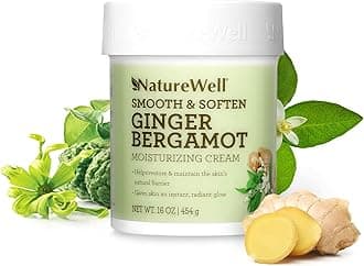 NATURE WELL Ginger Bergamot Smooth & Soften Moisturizing Cream For Face & Body, Infused With Natural Oils & Extracts, Restores Skin Moisture Barrier, 16 Oz.