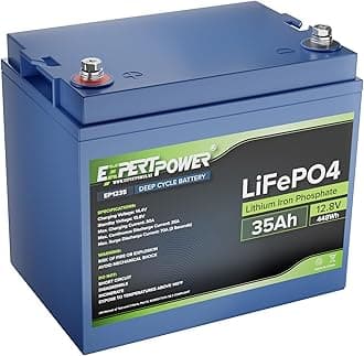 12V 35Ah Lithium LiFePO4 Deep Cycle Rechargeable Battery | 2500-7000 Life Cycles & 10-Year Lifetime | Built-in BMS | Perfect for RV, Solar, Marine, Overland, Off-Grid Applications