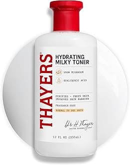 THAYERS Milky Face Toner Skin Care with Snow Mushroom Tremella and Hyaluronic Acid, Natural Gentle Facial Toner, for Dry and Sensitive Skin, 355mL