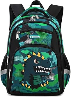 Cusangel Backpack for Boys Girls School Bookbags,Kindergarten Elementary Middle School Lightweight Waterproof Multifunctional Large Capacity for Backpack (16 inch Dinosaur Fun Prints)