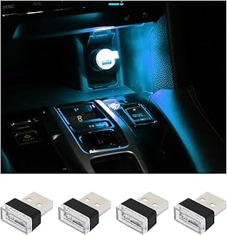 4 Pack USB LED Atmosphere Lights for Car Interior USB Decorative Night Light Portable Atmosphere Lighting Kit Universal Vehicle Interior Accessories for Most