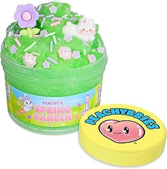 Peachybbies Spring Garden Cloud Slime - Made in USA Premium, 100% Authentic, 7 oz., Scented for Kids, ASMR, Axolotl Gifts, Slime Charms, Fidget Toys