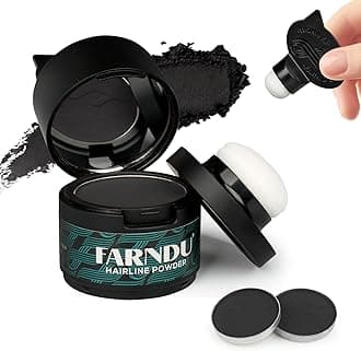 Root Touch Up Hair Color 12g, Instantly Hairline Powder, Hair Root Touch Up, Bald Spots Hair Color Concealer for Women & Men, 24-Hour Stain-Proof, 2 Refills, Waterproof, Sweatproof, Black