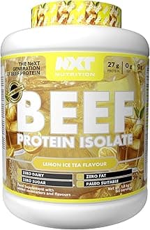 Beef Protein Isolate Powder - Protein Powder, Alternative to Whey Protein and Vegan Protein Powder, Halal, Lactose, Dairy, Gluten, and Soy Free - 60 Servings 1.8Kg Lemon Ice Tea