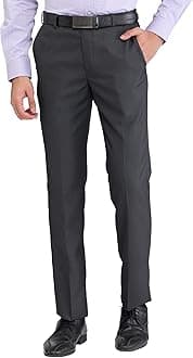 Park AvenueRegular Fit Poly Viscose Blend Structure Pattern Flat Front Formal Trouser