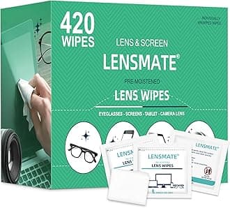 Lensmate420 Count Lens Wipes for Eyeglasses, Pre-Moistened & Individually Wrapped Eyeglass Wipes, Lens Cleaning Wipes for Eyeglasses, Sunglasses, Goggles and Camera Lens