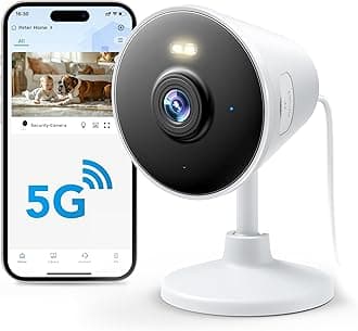 5G and 2.4G Indoor/Outdoor Security Camera for Home Baby/Elder/Dog/Pet with Phone App, WiFi Camera w/Projector Night Vision Color Audio