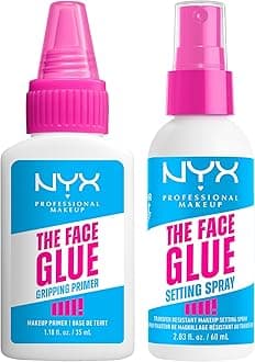 The Face Glue Primer, Gripping Primer, 35 ml & The Face Glue Setting Spray, Makeup Setting Spray, 60ml Duo Bundle