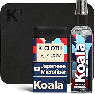 Eyeglass Lens Cleaner Spray Kit | (1x) Glasses Cleaner Bottle + (1x) Microfiber Cloth | Alcohol Free Eyeglasses, Screen, and Camera Cleaning Kit | Made in USA (2 Piece Set)