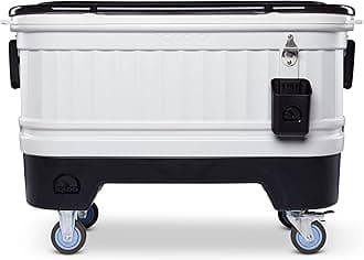 Igloo 125 Qt Party Bar Rolling Cooler with Bottle Opener and Catch Bins