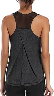Womens Workout Tops for Women Racerback Tank Tops Mesh Yoga Shirts Athletic Running Tank Tops Sleeveless Gym Clothes