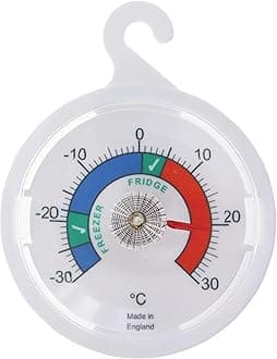 Dial Fridge Thermometer Dial 65 mm - Fridge Freezer Thermometer with Coloured Zones - Ideal Refrigeration Temperature Control