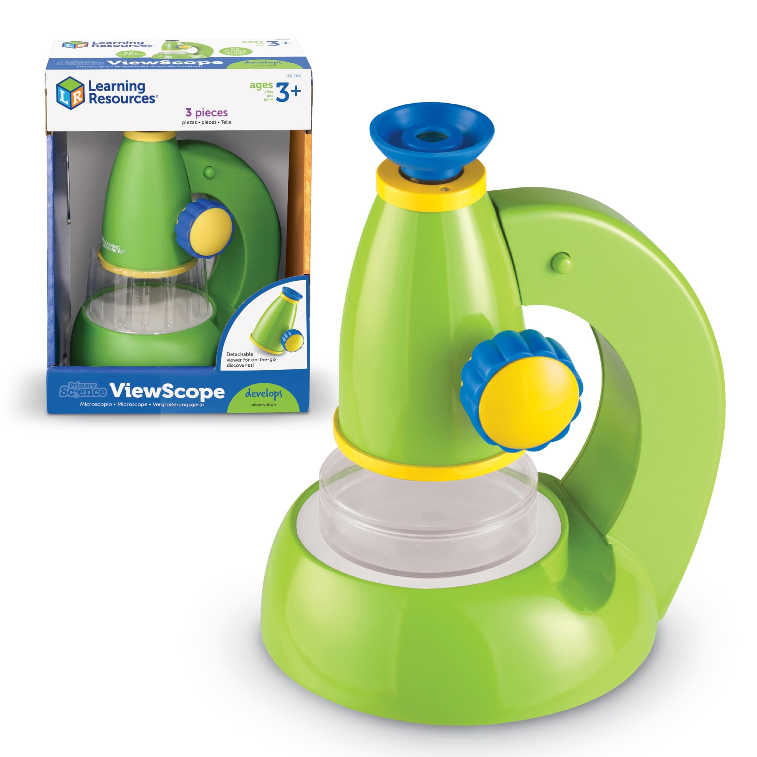 Learning Resources Primary Science Viewscope - 3 Pieces, Ages 3+ Microscope for Kids, Beginner Microscope