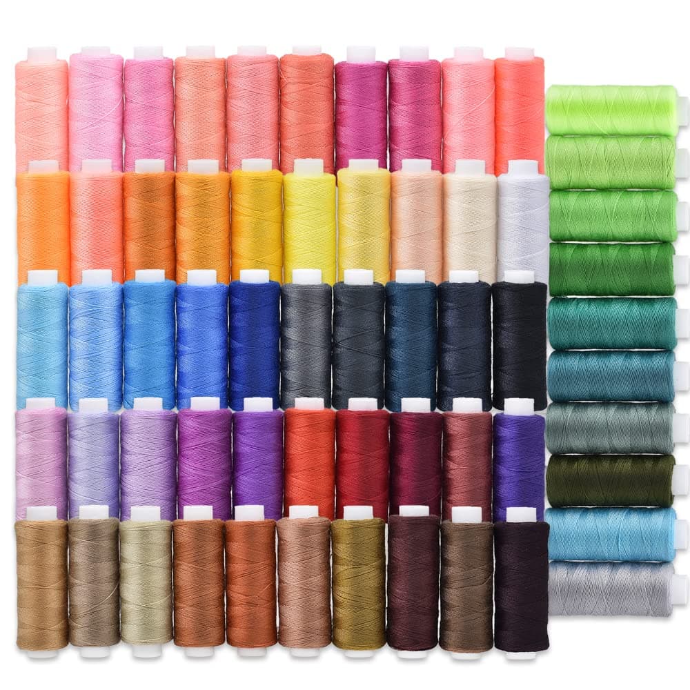 Sewing Threads Kits, All Purpose 60 Color Spools Polyester Thread Quilting Thread Assortment for Hand Machine Sewing Embroidery (60 Color)