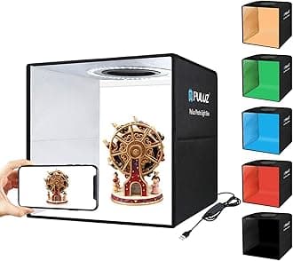 Photo Studio Box, PULUZ Folding Stutio Lightbox 11.8 inch / 30cm LED Ring Light Portable Photo Studio Photography Shooting Tent Box Kit 6 Colors Backdrops USB Light Box for Phones DSLR Camera