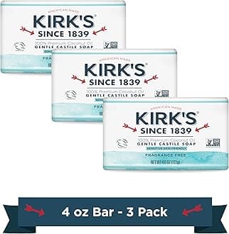 Kirk's Fragrance Free Castile Bar Soap (Pack of 3)