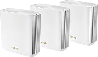 ASUS ZenWiFi Whole-Home Tri-Band Mesh WiFi 6E System (ET8 3PK), Coverage up to 7,500 m², 6600 Mbps, New 6 GHz Band, AiMesh, Lifetime Free Internet Security, Child Control, EasySetup,