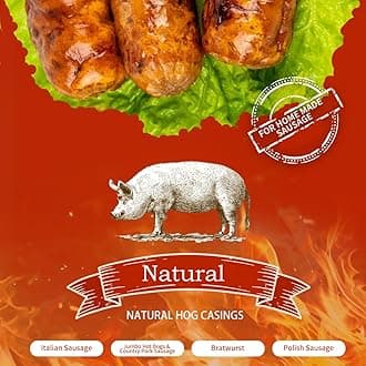 1.5LBS 100% Natural Hog Casings for Home Make Sausage, Makes 105LBS to 135LBS Sausages, Great for Ideal Sausage Casing or Pork Casing for Italian Sausages, Breakfast Sausage