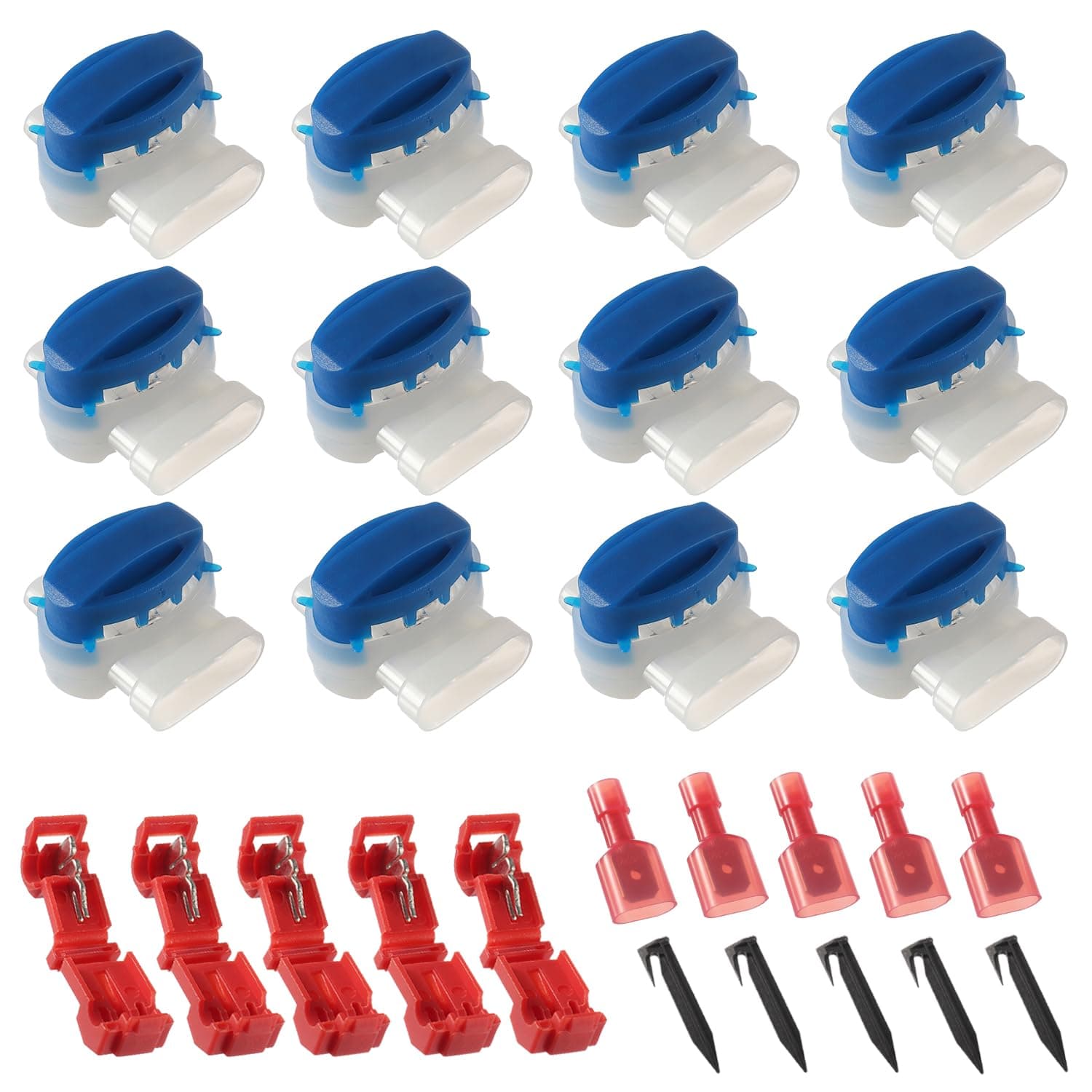 EPLZON IDC 314-BOX Multi-Stud Connector for 14-22 AWG Cables with Terminal and Grounding Hook (Blue and white, IP67, -30 ℃~70 ℃)