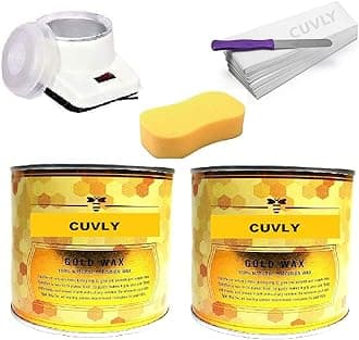 Waxing Kit Combo With Wax Heater, Gold Wax (1200 Gm), 70 Strips, Spatula, and Sponge for Women