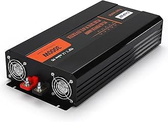 3000W Pure Sine Wave Inverter 12V DC to 120V AC Converter for Home, RV, Truck, Off-Grid Solar Power Inverter with Built-in 5V/2.1A USB, Reliable Cable, Remote Controller