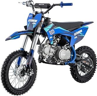 125cc Kids Dirt Bike Pit Bike Youth Dirt Pit Bike with 4-Speed Semi-Automatic Transmission, Big 14"/12" Tires!