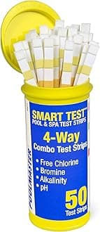 Poolmaster 22211 Smart Test 4-Way Swimming Pool and Spa Water Chemistry Test Strips, 50 count (Pack of 1)