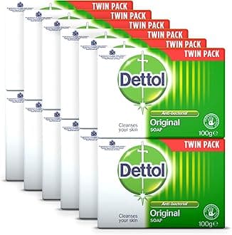 Dettol Antibacterial and Moisturings Bar Soap Original, Pack of 12