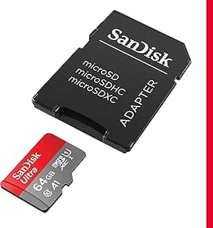 SanDisk 64GB Ultra microSDXC UHS-I Memory Card with Adapter - Up to 140MB/s, C10, U1, Full HD, A1, MicroSD Card - SDSQUAB-064G-GN6MA [New Version]