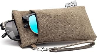 Double Glasses Case Soft Eyeglass Case For Women Men Squeeze Top Sunglasses Case With Cleaning Cloth