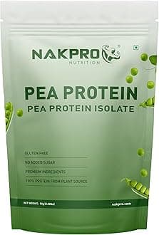 NUTRITION 100% Pea Protein Isolate, Mango - 1kg | 26g Protein Per Scoop | Plant Based Protein Powder| All Essential Amino Acids for Muscle Support and Recovery