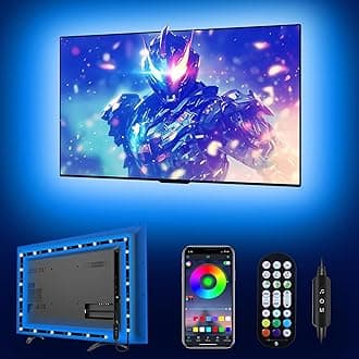 Daymeet LED Lights for TV Backlight, 13.1ft USB RGB Light Strip for 40-65 Inch Behind Lighting, Color Changing With Remote, Music Sync, Bluetooth APP Control for Bedroom, Computer, PC