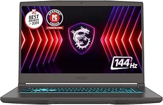 MSI (Upgraded) Thin 15 15.6” 144Hz FHD Gaming Laptop: Intel Core i5-13420H, NVIDIA Geforce RTX 2050, 16GB DDR4, 512GB NVMe SSD, Cooler Boost 5, Win 11: Black B13UCX-2040US