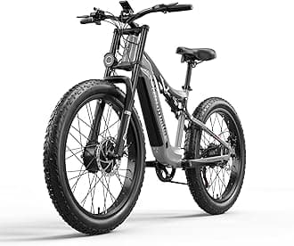 Vikzche QSheng mi lo S600 Dual Motor Electric Bike for adult, Mountain Bike, 48V*17.5Ah removable Lithium Battery, Full suspension Electric Bicycles,Dual motor ebike