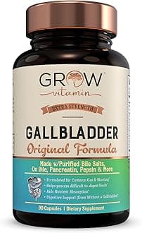 grow vitamin Original Gallbladder Formula - Made w/Purified Bile Salts & Ox Bile Digestive Enzymes - Includes Carefully Selected Digestive Herbs - 90 Capsules