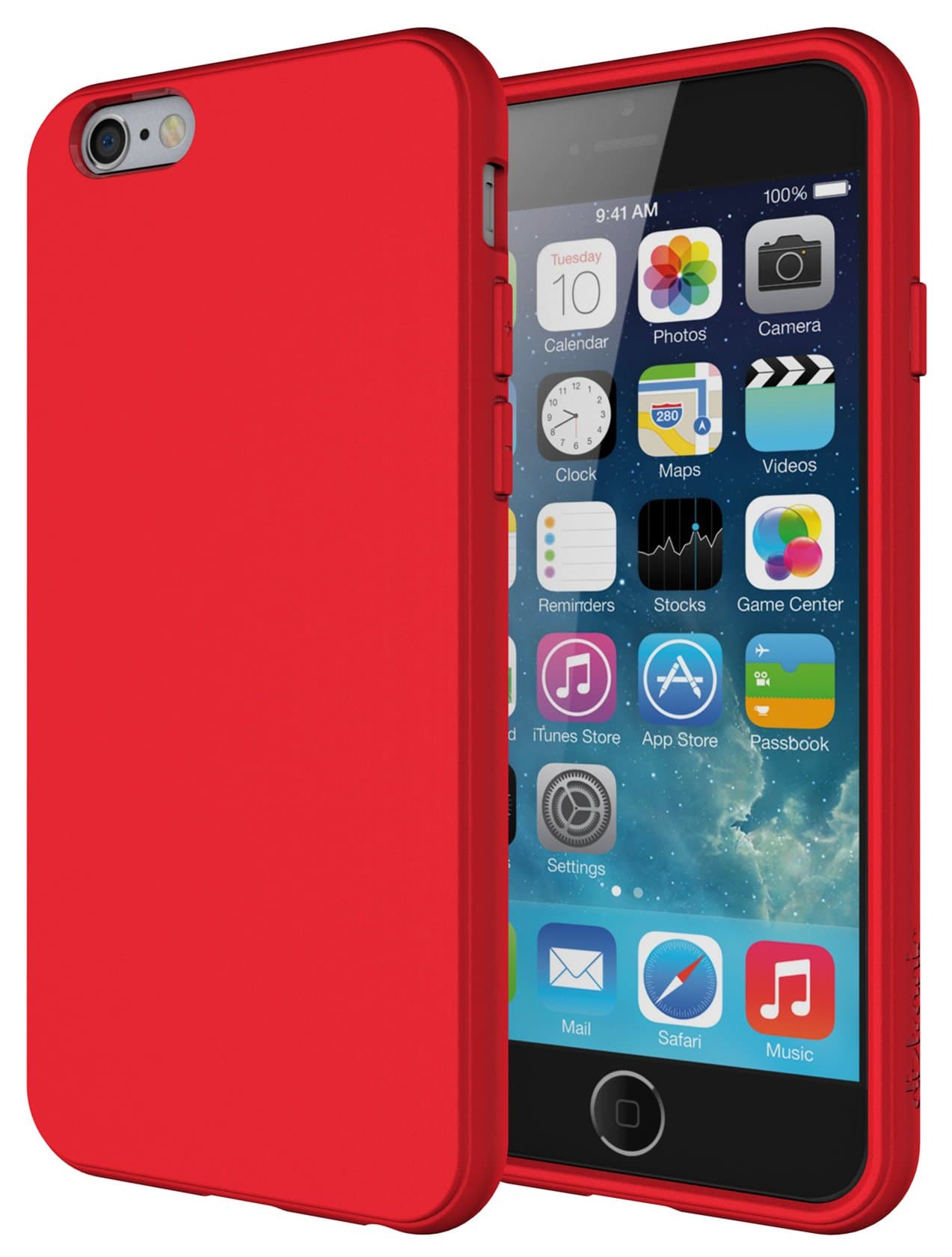 iPhone 6 Case, Full Matte Soft Touch Flexible TPU Case for Apple iPhone 6 (4.7") - Matte Red