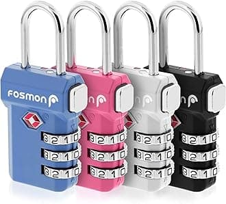 Fosmon TSA Approved Luggage Locks, Suitcase Travel Lock with Push Release But...