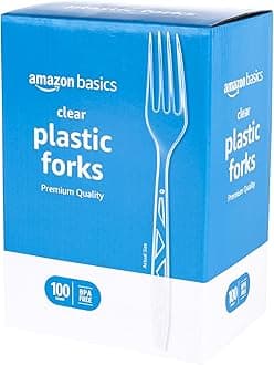 Disposable Clear Plastic Forks, Premium Quality, 100 Count, Large Pack