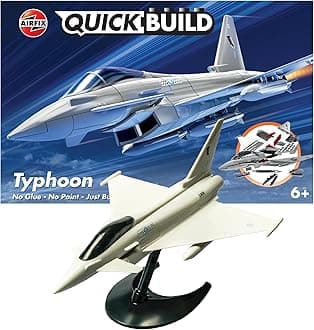 Airfix J6002 Quickbuild Model Airplane Kits for Adults & Kids - Eurofighter Typhoon - Fighter Jet Plastic Model Kits, Block Building Sets, Snap Together Aircraft Models, Engineering Toys for Gifts