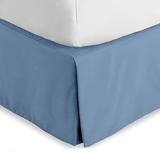 Bare Home Queen Bed Skirt - 15-Inch Tailored Drop Easy Fit - Bed Skirt for Beds - Center & Corner Pleats (Queen, Coronet Blue)