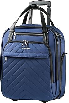VANKEAN Rollable Laptop Bag Underseat Travel case with Wheels - 16-inch Underseater Lightweight Overnight Suitcase with Wheels Roller Case for Women Men Travel Business, Blue